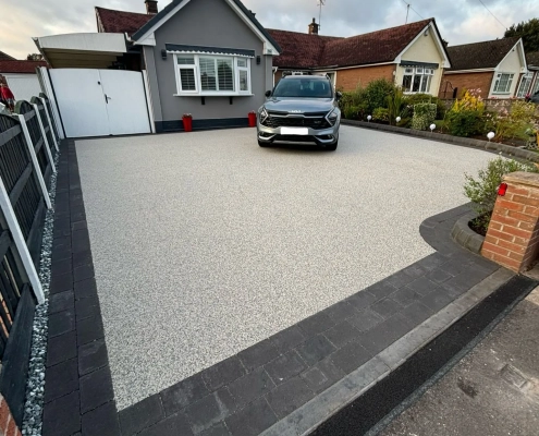 Large amber gold resin driveway completed in Shropshire